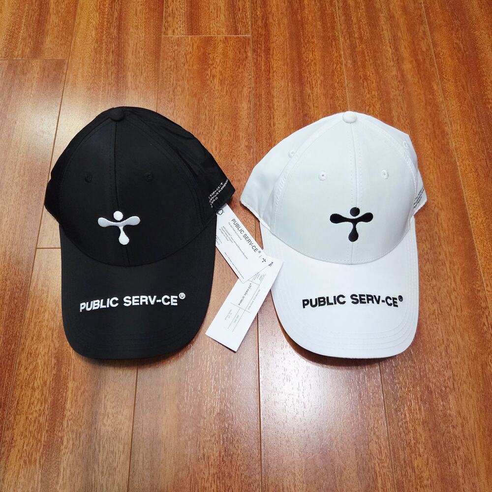 Public Serv-ce 2 Pack Bundle - Infinity Visor Cap Hat Unisex White & Black